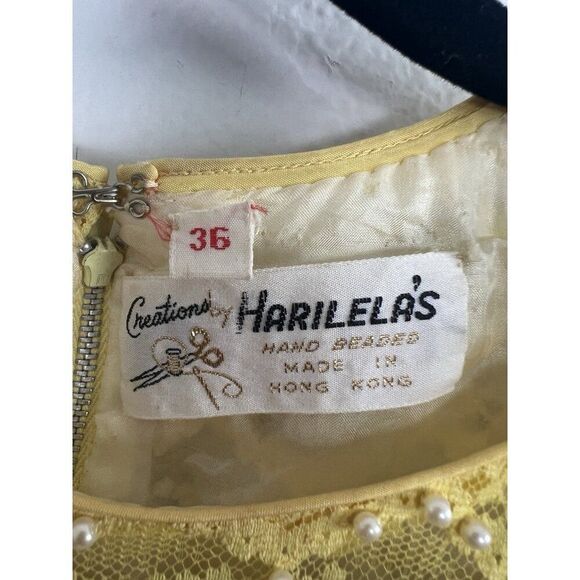 Creations by Harilela Vintage 60s Yellow Sequins Top 36 Lambswool Beaded Fringe - Picture 3 of 12